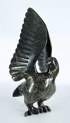 Paul Korgnageak, Bird, dark green stone carving