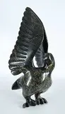 Paul Korgnageak, Bird, dark green stone carving