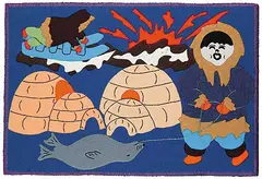 Untitled - The Traditional Way of Life by Agnes Kuptana, felt collage, sold Mar 2014