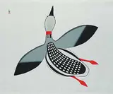 Ohotaq Mikkigak, Ascending Loon #44/50, 2003, colour stonecut on paper