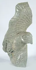 Pitsiula Michael, Bird Transforming, light green stone carving