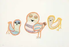 Lucy Qinnuayuak, Opiit #15/50, 1976, colour lithograph on paper