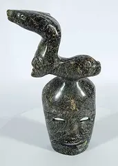 Turataga Ragee, Mask, green stone carving