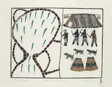 Jamasie Teevee, Fishing Weir at Shartowetok #10/50, 1976, colour relief print on paper