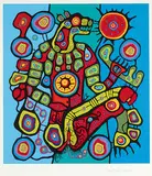 Norval Morrisseau, Untitled - Fantastic Figure, colour silkscreen on paper