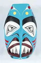 Elbert J. Conibear, Shark Mask, 2001, painted and carved wood mask