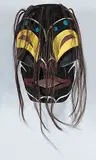 Elbert J. Conibear, Wild Woman, 2001, painted cedar wood mask with hair