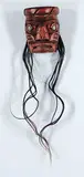 Stan Good, Chief Mask, 1997, stained cedar and abalone mask with hair