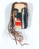 Peter Moon, Ridicule [Mask], painted wood with cedar bark hair