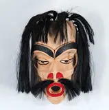 Hayword Russell, Untitled - Missionary [Mask], painted carved wood mask with hair