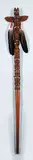 Harvey Josie Williams, Untitled - Totem Walking Stick, cedar wood with abalone and feathers