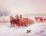 Maxine Abraham, Alberta Winter, oil on canvas