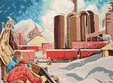 André Charles Biéler, Pulp Making, colour silkscreen on paper