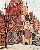 Gerard Boulanger, Rude se fait l'hiver, oil on canvas board