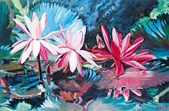 Gabor L. Nagy, Tropical Red, oil on canvas