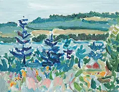 Gordon Snyder, Denman Island, acrylic on canvas