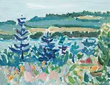 Gordon Snyder, Denman Island, acrylic on canvas