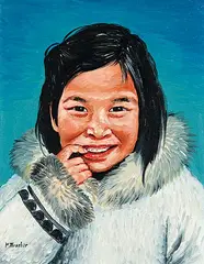 Mona Thrasher, Inuit Girl, acrylic on canvas