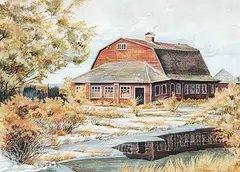 Richard van den Hoogen, Winter Scene North of Calgary, 1978, watercolour on paper