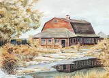 Richard van den Hoogen, Winter Scene North of Calgary, 1978, watercolour on paper