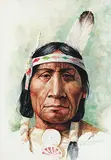Richard van den Hoogen, Untitled - Alberta Indian, watercolour on paper