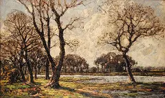 José Weiss, Untitled - Trees in Springtime, oil on canvas
