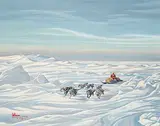 Bern Will Brown, Rough Sledding, 1981, oil on canvas board