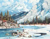 Duncan MacKinnon Crockford, Below Bow Falls, Banff, Alberta