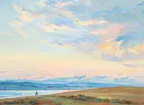 Orestes de Grandmaison, Sunset Skies, Alta., oil on wood board