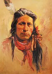 Donald Alwin Frache, Untitled - Warrior, 1975, oil on canvas
