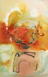 Kelly Krueger, Untitled - Abstract Tea Ceremony, mixed media on canvas