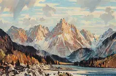 Mount Cathedral by Alfred Crocker Leighton, 1928, oil on canvas, sold Nov 2013