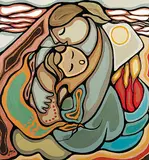 Daphne Odjig, To Be Loved, 1980, acrylic on canvas