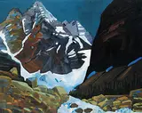 H. William Townsend, Dusk Falls in the Rockies, oil on canvas