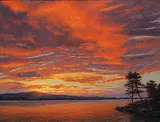 Michael L. Coleman, Calico Sky, 1982, oil on canvas board