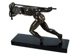 Man Pulling Rope by Maurice Guiraud-Rivière, 1925, bronze sculpture, sold Nov 2013