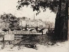 Frank Armington, Pont Neuf Paris #3/100, 1907, etching on paper