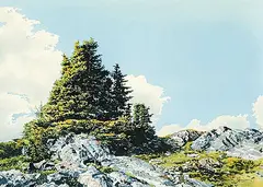 Weathered Rocks by Simon H. Camping, watercolour on paper, sold Nov 2013