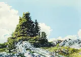 Simon H. Camping, Weathered Rocks, watercolour on paper