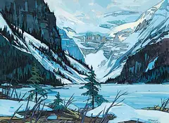 Thomas Frederick Haig Chatfield, Untitled - Lake Louise, gouache on paper