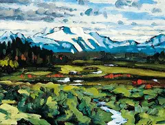 Glenn Clark, Chil Coten Highway Near Nimpo Lake, 2011, oil on wood panel