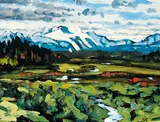 Glenn Clark, Chil Coten Highway Near Nimpo Lake, 2011, oil on wood panel