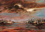 Hans Herold, Fraser Valley, 1985, oil on wood board