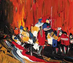 John H. Kinnear, Tic Tac, 1974, oil on wood board