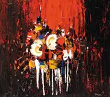 John H. Kinnear, War Drums, 1974, oil on wood board