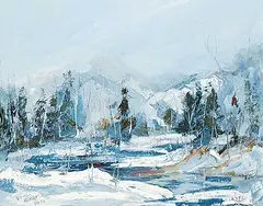 Fernand Labelle, Bow River in March, 1979, oil on canvas