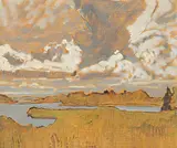 The Marsh by Robert F.M. McInnis, 1985, acrylic on wood panel, sold Nov 2013