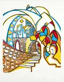 Spirit of Jerusalem #A/P by Daphne Odjig, 1976, colour silkscreen on paper, sold Nov 2013