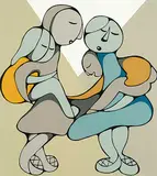 Piggyback #65/125 by Daphne Odjig, 1981, colour silkscreen on paper, sold Nov 2013