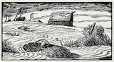 Alberta Dustbowl by Margaret Shelton, 1949, lino block on paper, sold Nov 2013